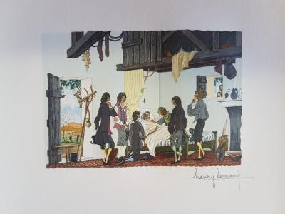 Henri LEMARIE - Le laboureur et ses enfants - Bois gravé signé au crayon 2