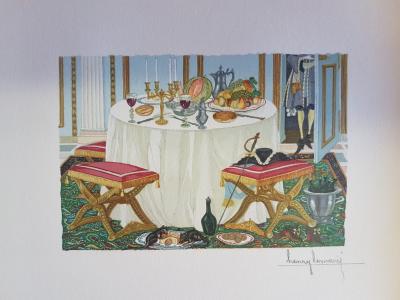 Henry LEMARIE - Le rat des villes et le rat des champs - Bois gravé signé au crayon 2