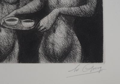Edouard GOERG : Le Petit café du matin, 1954 - Gravure originale signée au crayon 2