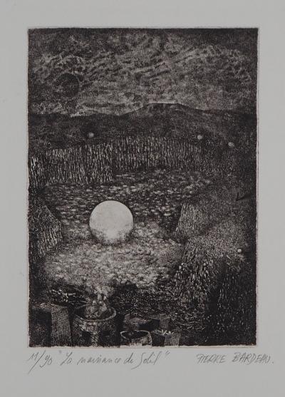 Pierre BARDEAU : La Naissance du soleil, 1978 - Gravure originale signée 2