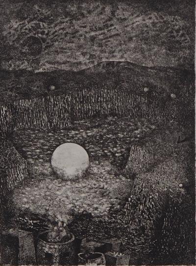 Pierre BARDEAU : La Naissance du soleil, 1978 - Gravure originale signée 2