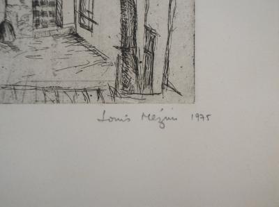 Louis MEZIN : Vieux Paris, Cour d’immeuble, 1975 - Gravure originale signée 2