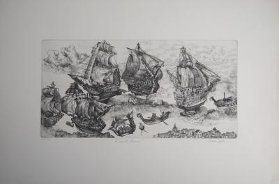 Christian LEPERE : L’Invincible armada - Gravure originale signée 2