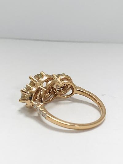14ct Rose Gold Diamond trilogy ring 2