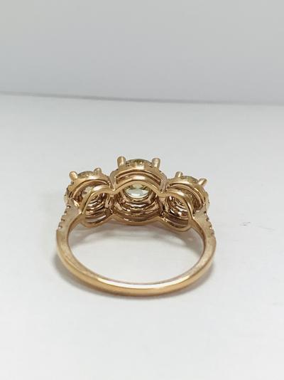 14ct Rose Gold Diamond trilogy ring 2