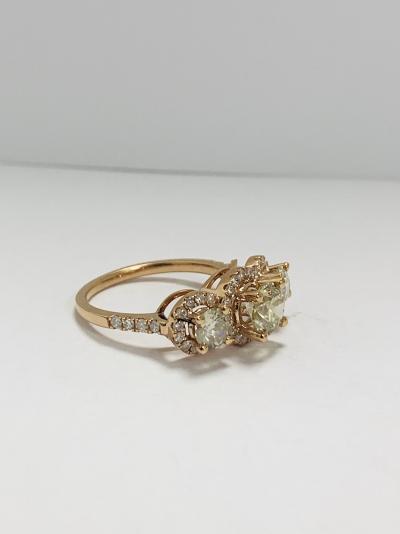 14ct Rose Gold Diamond trilogy ring 2
