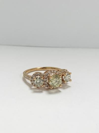 14ct Rose Gold Diamond trilogy ring 2