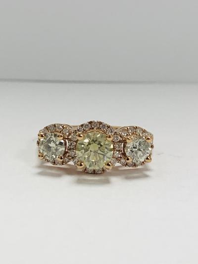 14ct Rose Gold Diamond trilogy ring 2