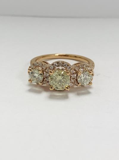 14ct Rose Gold Diamond trilogy ring 2