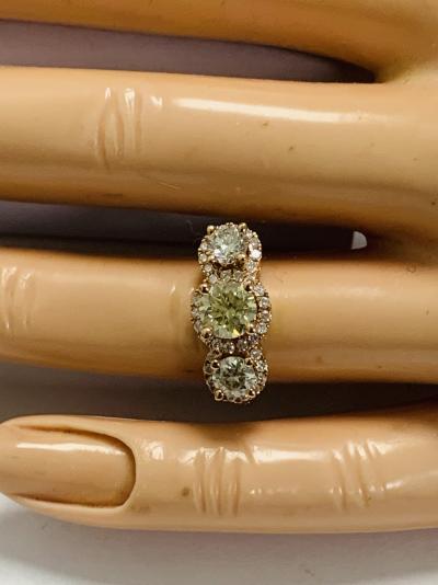 14ct Rose Gold Diamond trilogy ring 2