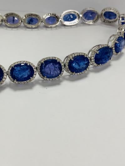 Platinum Tanzanite and Diamond necklace 2