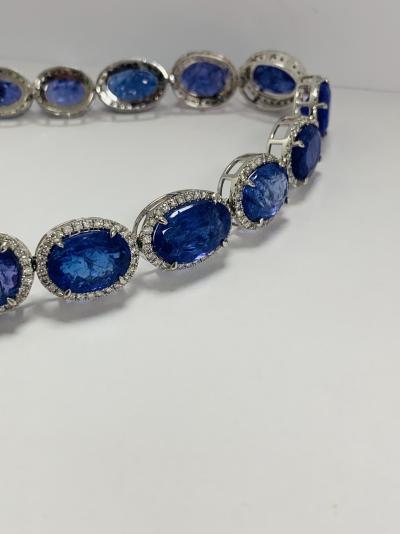 Platinum Tanzanite and Diamond necklace 2