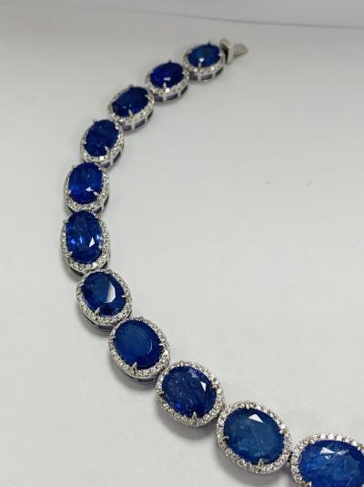 Platinum Tanzanite and Diamond necklace 2
