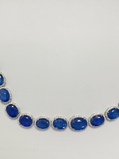 Platinum Tanzanite and Diamond necklace 2