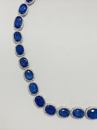 Platinum Tanzanite and Diamond necklace 2