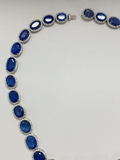 Platinum Tanzanite and Diamond necklace 2