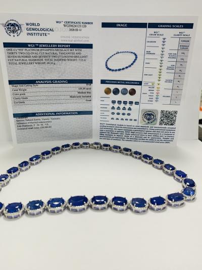Platinum Tanzanite and Diamond necklace 2