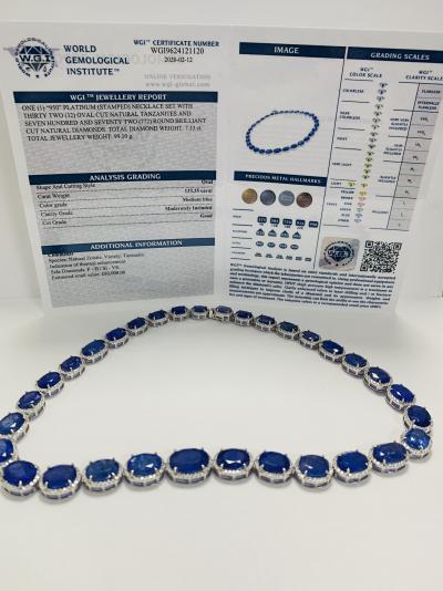 Platinum Tanzanite and Diamond necklace 2