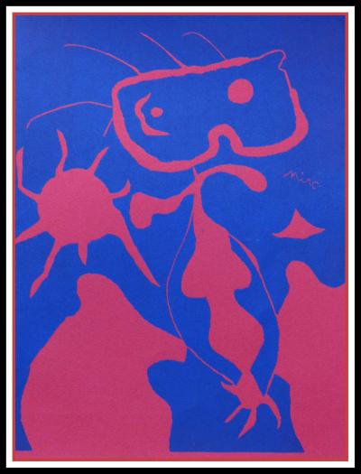 Joan MIRO - Homme au soleil rouge, 1959 - Linogravure 2