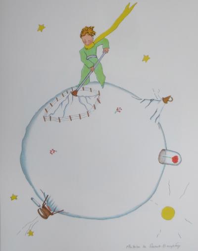 Antoine DE SAINT-EXUPERY (d’après) - Le volcan  - Lithographie 2