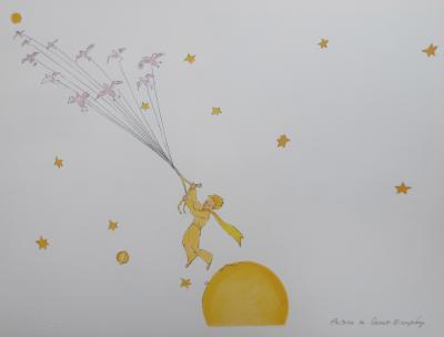Antoine DE SAINT-EXUPERY (d’après) - En route vers une autre planète - Lithographie 2