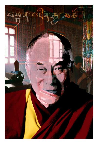 Francis APESTEGUY  - Dalai Lama, 2007 - Tirage numérique signé 2