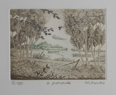 Michel PARADIS : Le Promenade - Gravure signée au crayon 2