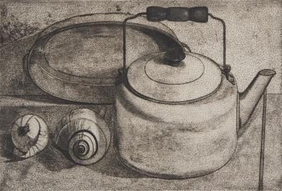 Roland CABOT : Nature morte au colimaçon - Gravure signée au crayon 2