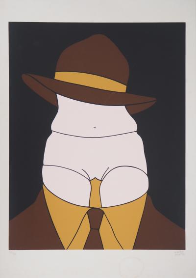 Maurice HENRY : Monsieur au chapeau - Sérigraphie signée au crayon 2