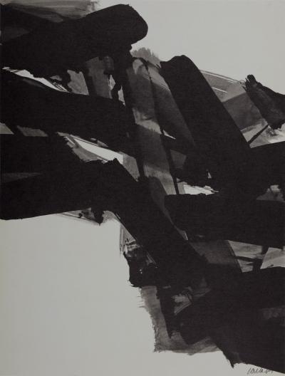 Pierre Soulages (d’après) Composition, 1962  Lithographie offset en couleurs sur papier épais 2