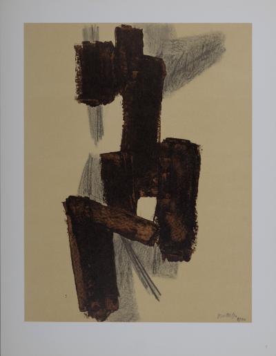 Pierre SOULAGES (d'après) - Composition #6, 1962 - Lithographie offset 2
