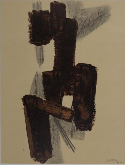 Pierre SOULAGES (d'après) - Composition #6, 1962 - Lithographie offset 2
