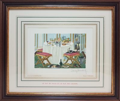 Henry LEMARIE - Le rat de ville et le rat des champs - Bois gravé signé au crayon 2