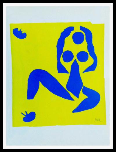 Henri MATISSE (d’après) - Nu bleu fond jaune, 1958 - Lithographie