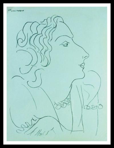 Henri MATISSE (d’après) - La rêveuse de profil, 1943 - Lithographie 2