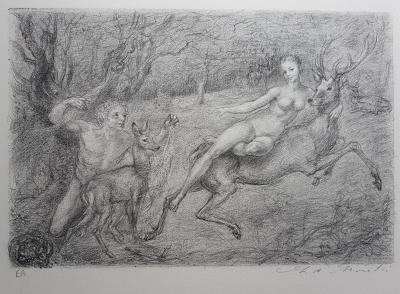 Lucien-Philippe MORETTI - Les biches, 1979 - Lithographie signée au crayon 2
