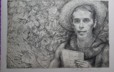 Lucien-Philippe MORETTI - Portrait- 1979 - Lithographie originale signée au crayon 2