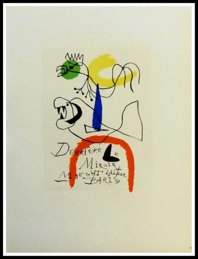 Joan MIRO (nachher) - Hinter dem Spiegel Maeght Editeur Paris, 1959 - Lithographie 2