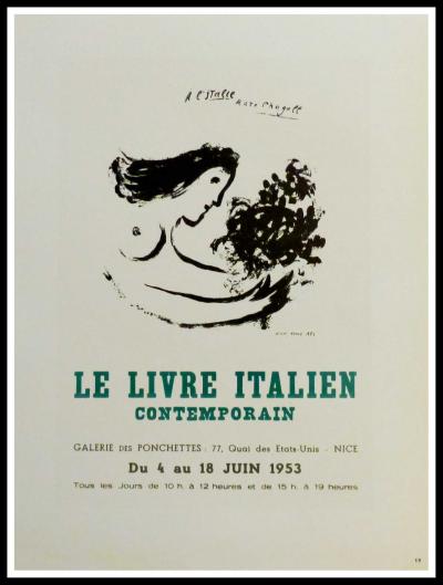 Marc CHAGALL (d’après) - Le Livre italien contemporain, 1959 - Lithographie 2