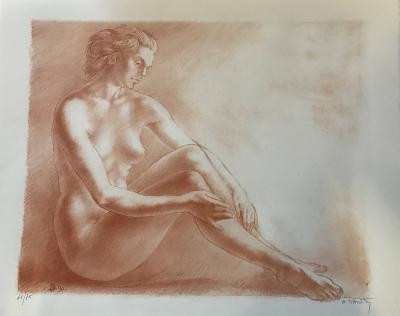 Marc DAUTRY - Sitzender Akt - Mit Bleistift signierte Lithographie 2