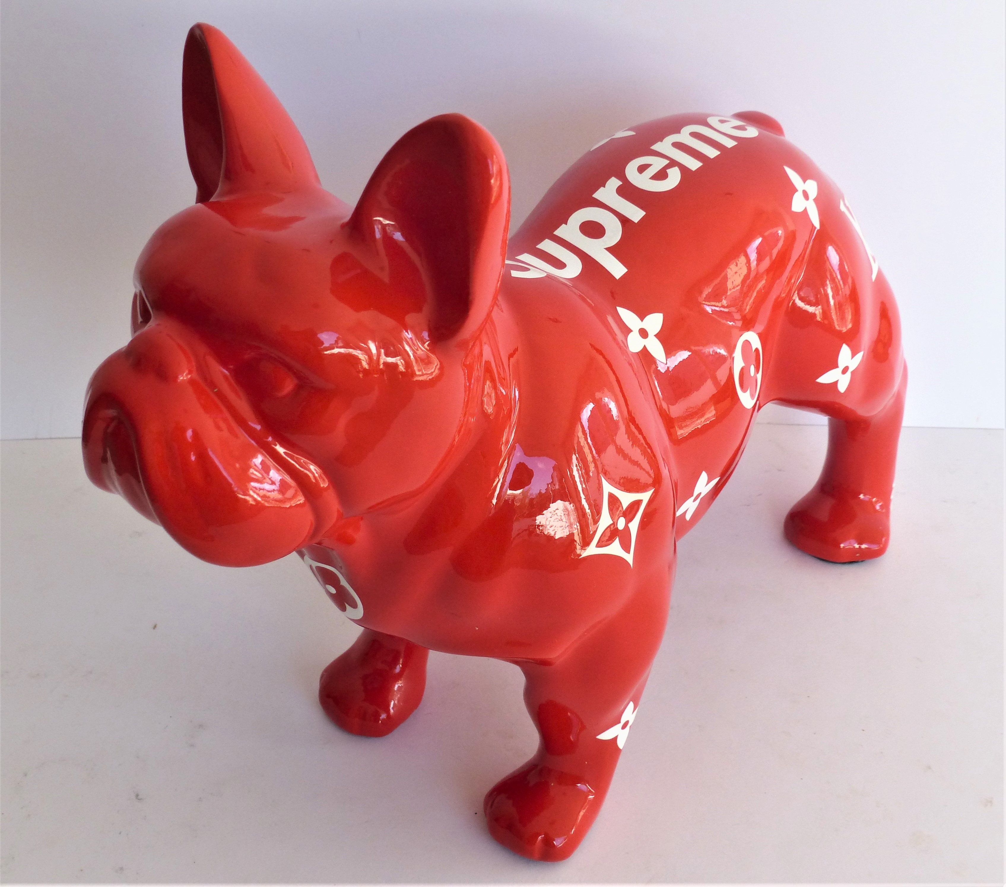 Custom Louis Vuitton & Supreme Design Bulldog-Red – HT Animal