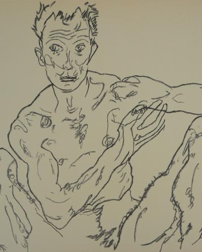 Egon SCHIELE (d’après) : Autoportrait - Lithographie signée 2