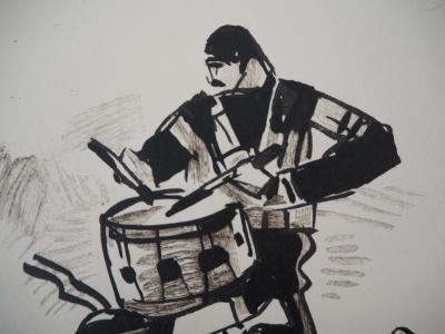 Mathurin MEHEUT : Trois joueurs bretons, 1932 - Bois gravé signé 2