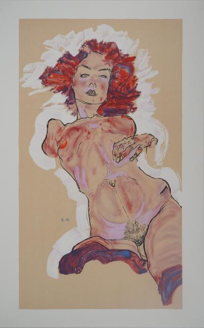 Egon SCHIELE (d’après) : Nu allongé - Lithographie signée 2
