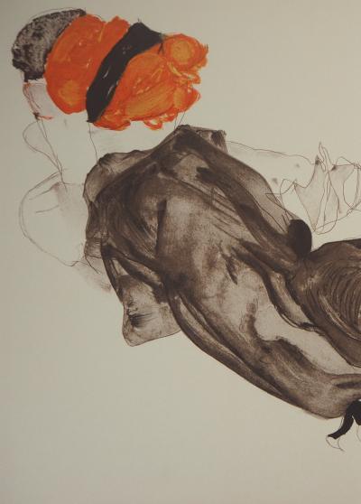 Egon SCHIELE (d’après) : Couple amoureux - Lithographie signée 2