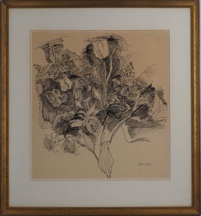 Jean DUFY : Bouquet de tulipes - Dessin original 2