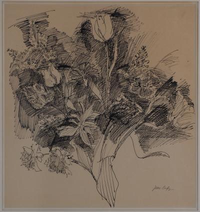 Jean DUFY : Bouquet de tulipes - Dessin original 2