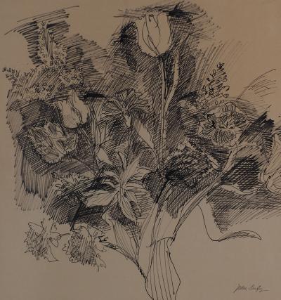 Jean DUFY : Bouquet de tulipes - Dessin original 2