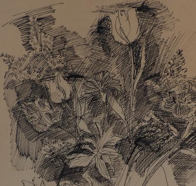 Jean DUFY : Bouquet de tulipes - Dessin original 2