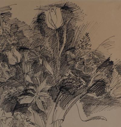 Jean DUFY : Bouquet de tulipes - Dessin original 2